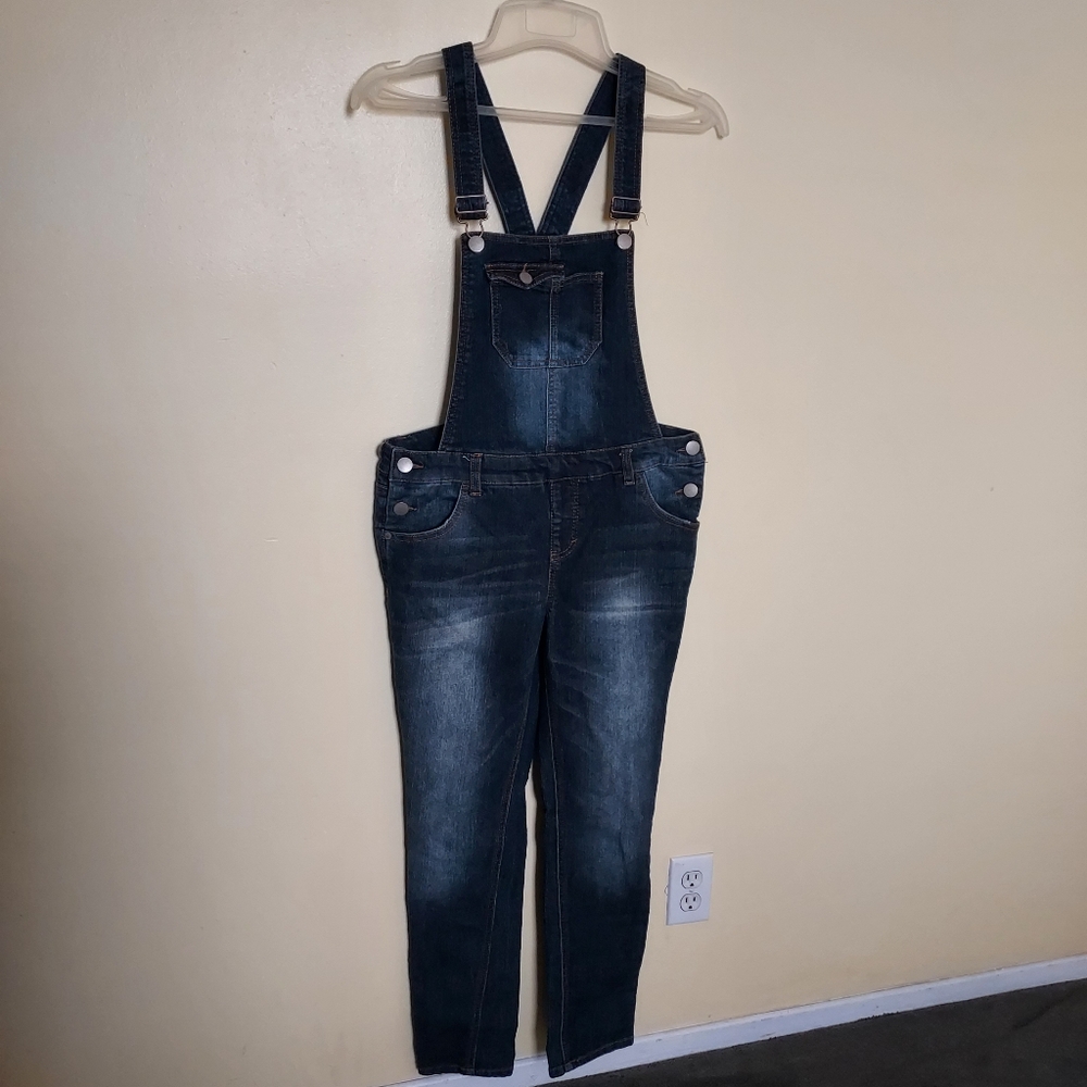 Cherokee dark wash denim overalls Girls XL/TG Western Cowgirl Farmer Ranch